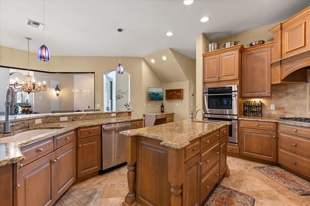 Interior, Kitchen, Pendant Lights, Recessed Lighting, Stainless Steel Appliances