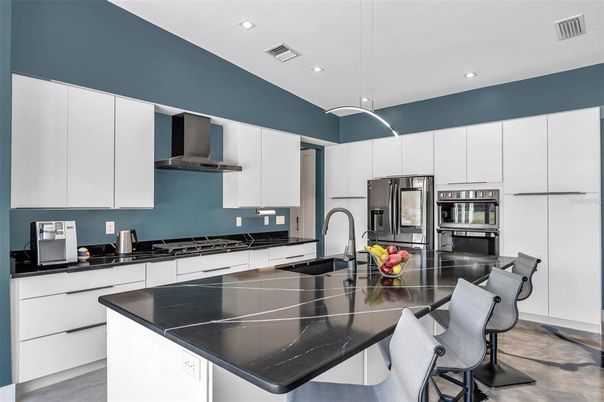 Interior, Kitchen, Pendant Lights, Recessed Lighting, Stainless Steel Appliances