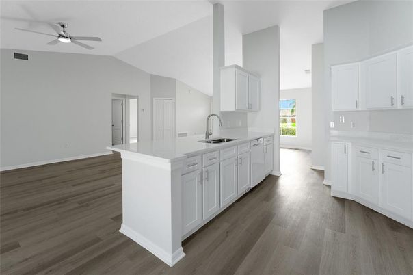Interior, Kitchen, Wood Texture Flooring