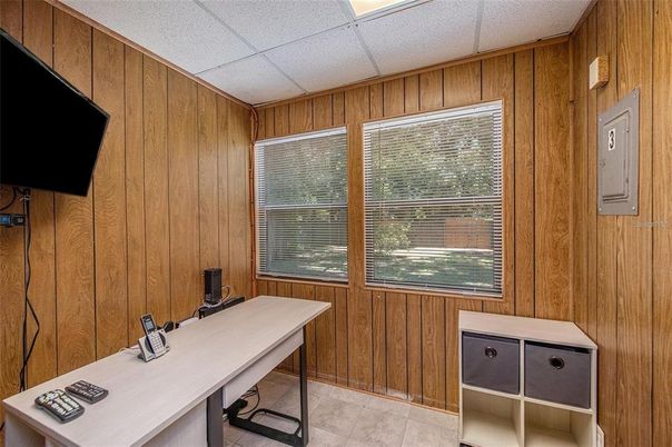 Home Office, Interior, Wooden Walls