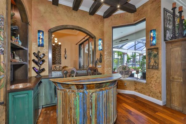 Interior, Recessed Lighting, Sun Room, Wooden Beams, Wood Texture Flooring