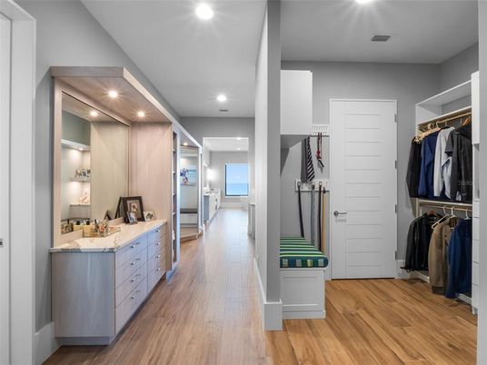 Interior, Recessed Lighting, Walk-in Closets, Wood Texture Flooring