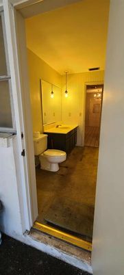Bathroom, Interior, Pendant Lights, Wooden Walls