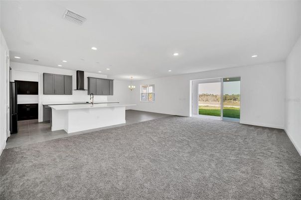 Chandelier, Empty room, Interior, Kitchen, Recessed Lighting