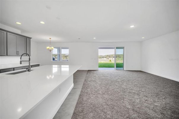 Chandelier, Empty room, Interior, Kitchen, Recessed Lighting