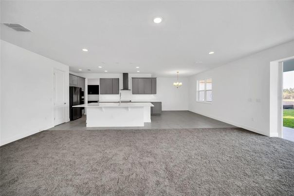 Chandelier, Empty room, Interior, Kitchen, Recessed Lighting