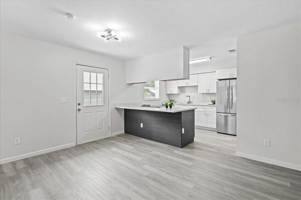 Interior, Kitchen, Stainless Steel Appliances, Wood Texture Flooring