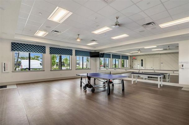 Game Room, Interior, Recessed Lighting, Wood Texture Flooring