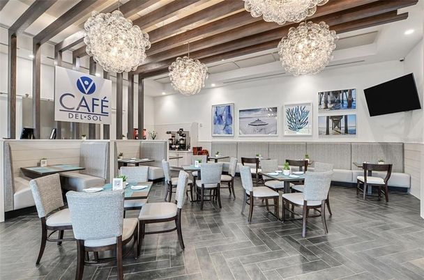 Chandelier, Dining room, Interior, Pendant Lights, Recessed Lighting, Wooden Beams, Wood Texture Flooring