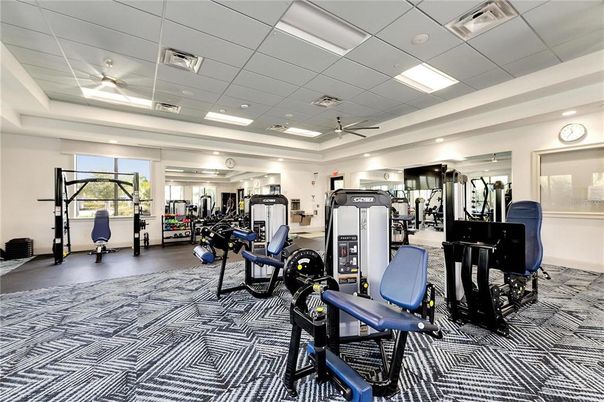 Fitness Equipment, Gym, Interior, Recessed Lighting