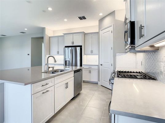 Interior, Kitchen, Recessed Lighting, Stainless Steel Appliances