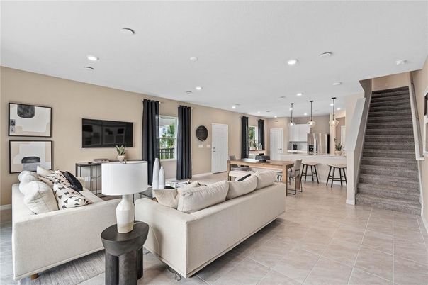 Dining room, Interior, Kitchen, Living room, Pendant Lights, Recessed Lighting