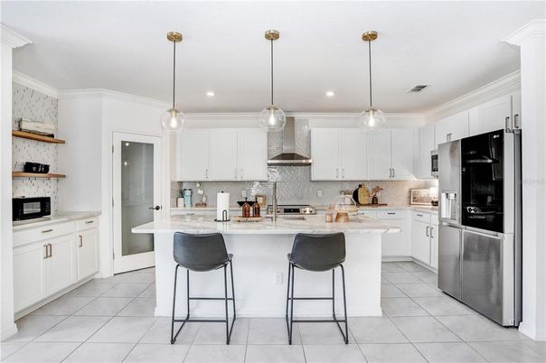 Interior, Kitchen, Pendant Lights, Recessed Lighting, Stainless Steel Appliances