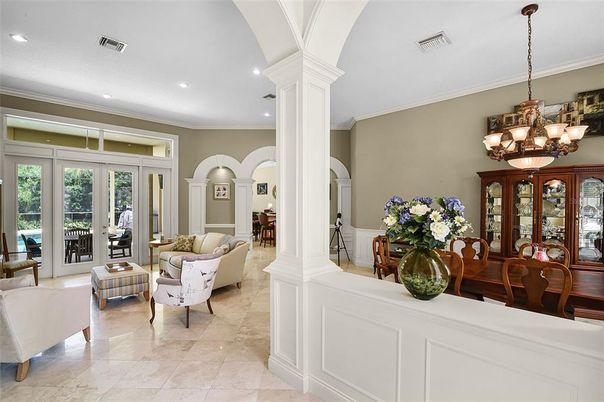 Chandelier, Dining room, Interior, Living room, Recessed Lighting