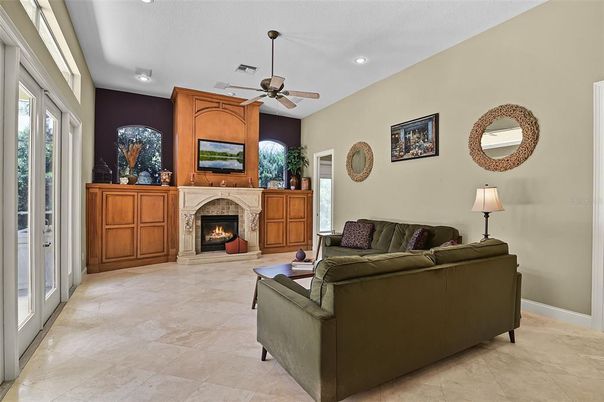 Fireplace, Interior, Living room, Recessed Lighting