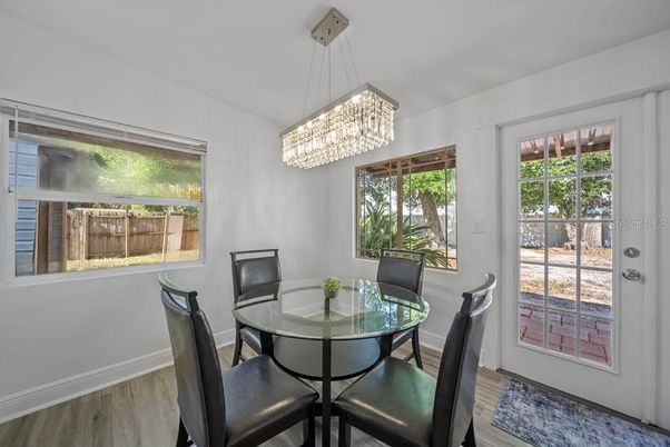 Chandelier, Dining room, Interior, Wood Texture Flooring