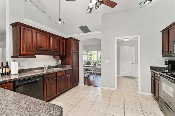 Dining room, Interior, Kitchen, Pendant Lights, Wood Texture Flooring