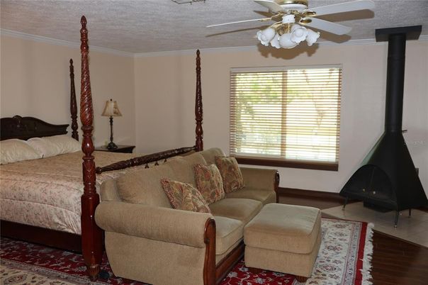 Bedroom, Fireplace, Interior, Wood Texture Flooring
