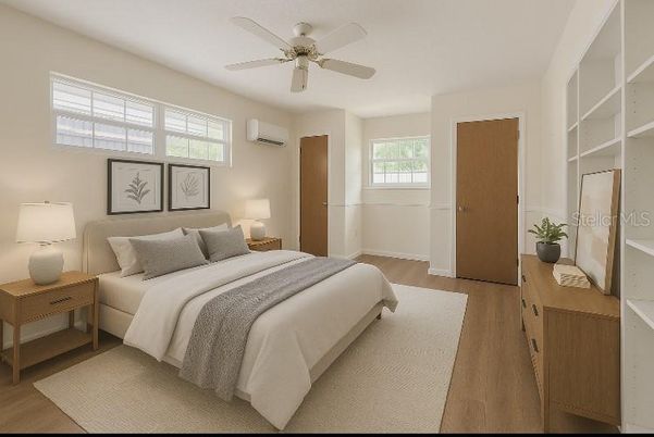 Bedroom, Interior, Wood Texture Flooring