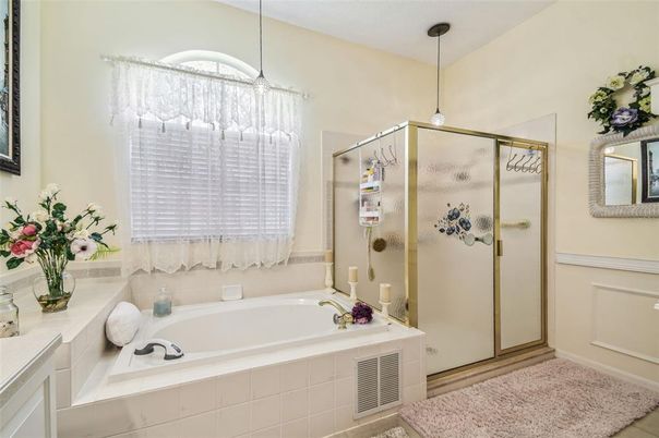 Bathroom, Glass Shower, Interior, Pendant Lights