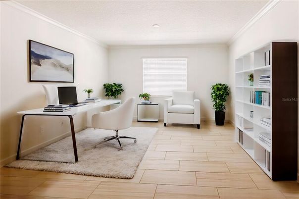 Home Office, Interior, Recessed Lighting