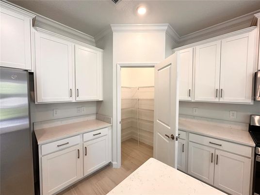 Interior, Kitchen, Recessed Lighting, Wood Texture Flooring