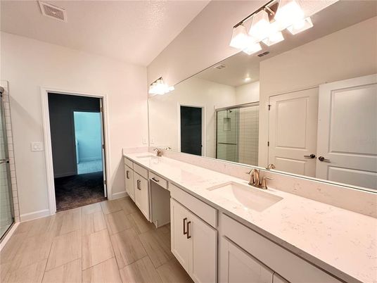Bathroom, Dual Sink Vanities, Glass Shower, Interior
