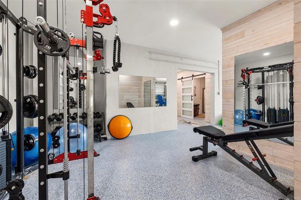 Fitness Equipment, Interior, Recessed Lighting, Wooden Walls