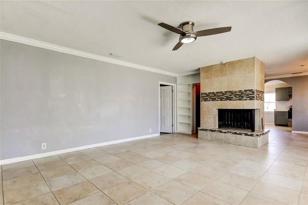 Empty room, Fireplace, Interior