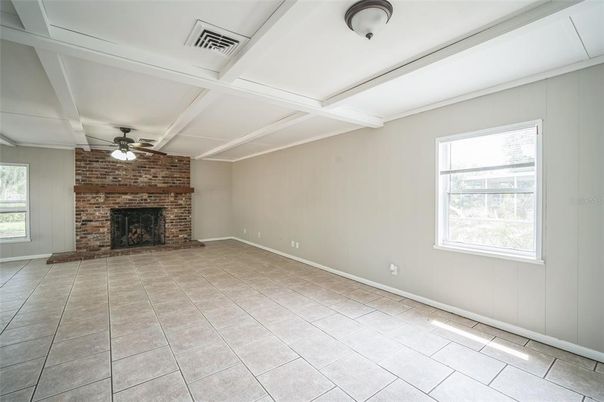 Empty room, Fireplace, Interior, Stone Walls