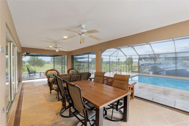 Dining room, Glass Ceilings, Interior, Pool, Recessed Lighting, Sun Room, Water