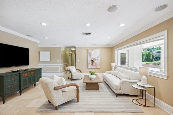 Interior, Living room, Recessed Lighting