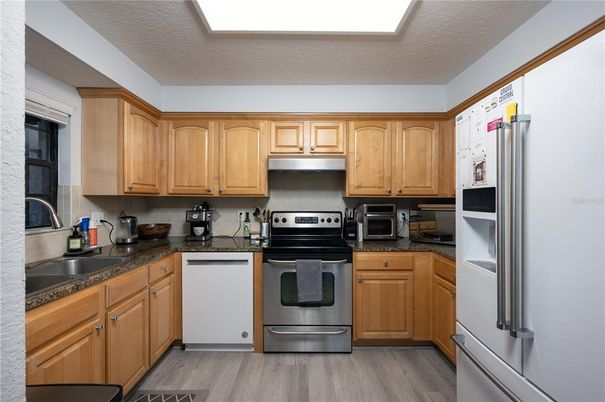 Interior, Kitchen, Stainless Steel Appliances, Wood Texture Flooring