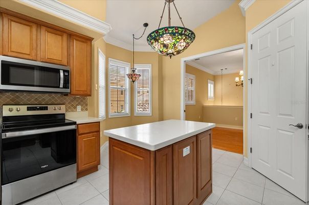 Interior, Kitchen, Pendant Lights, Wood Texture Flooring