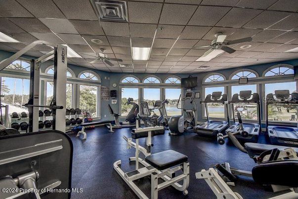 Fitness Equipment, Gym, Interior, Recessed Lighting