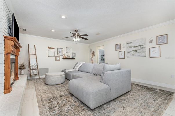 Fireplace, Interior, Living room, Recessed Lighting