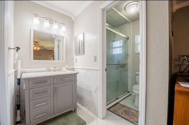 Bathroom, Glass Shower, Interior, Marble, Marble Walls