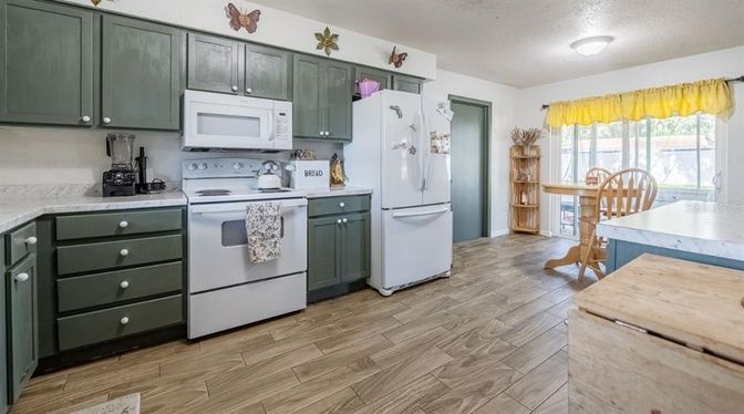 Interior, Kitchen, Wood Texture Flooring