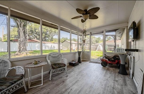 Interior, Sun Room, Wood Texture Flooring