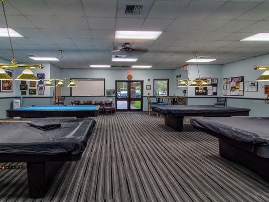 Billiard Table, Game Room, Interior, Pendant Lights, Recessed Lighting