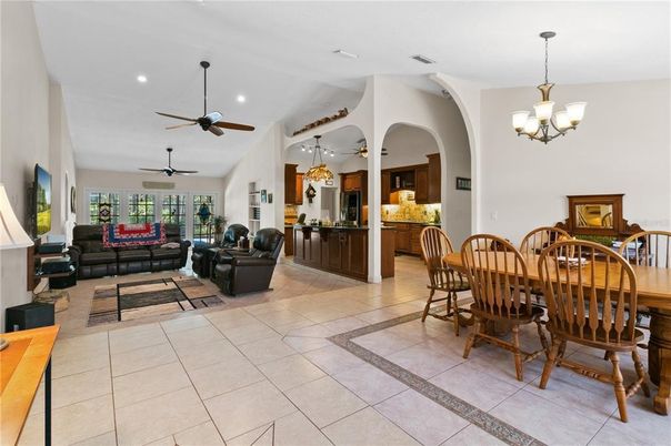 Chandelier, Dining room, Interior, Living room, Recessed Lighting