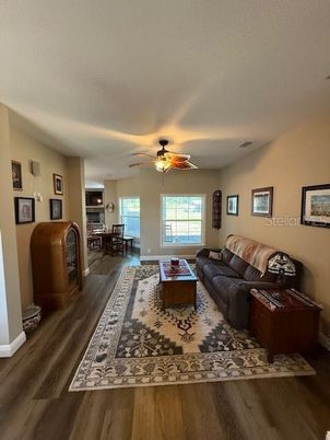 Dining room, Fireplace, Interior, Living room, Wood Texture Flooring
