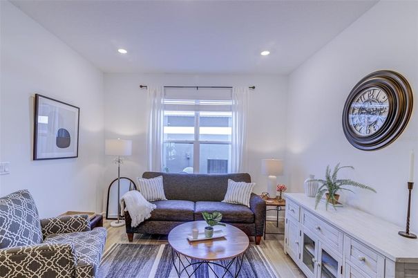 Interior, Living room, Recessed Lighting, Water, Wood Texture Flooring