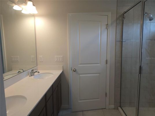 Bathroom, Dual Sink Vanities, Glass Shower, Interior