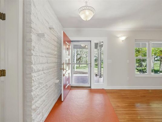 Interior, Marble Walls, Wood Texture Flooring