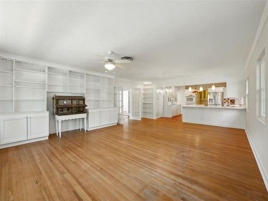 Empty room, Interior, Pendant Lights, Wood Texture Flooring