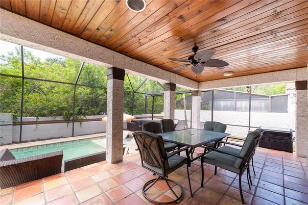 Dining room, Interior, Pool, Sun Room, Wooden Ceilings