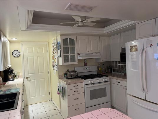 Interior, Kitchen, Recessed Lighting, Tile Countertops