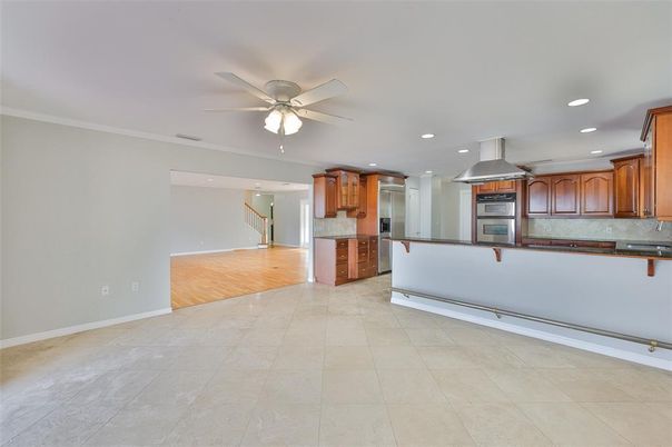 Interior, Kitchen, Recessed Lighting, Wood Texture Flooring