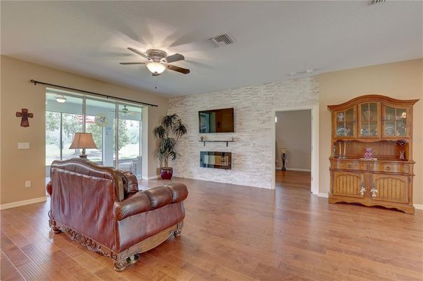 Fireplace, Interior, Living room, Stone Walls, Wood Texture Flooring